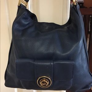Michael Kors Navy Blue Soft Leather Purse